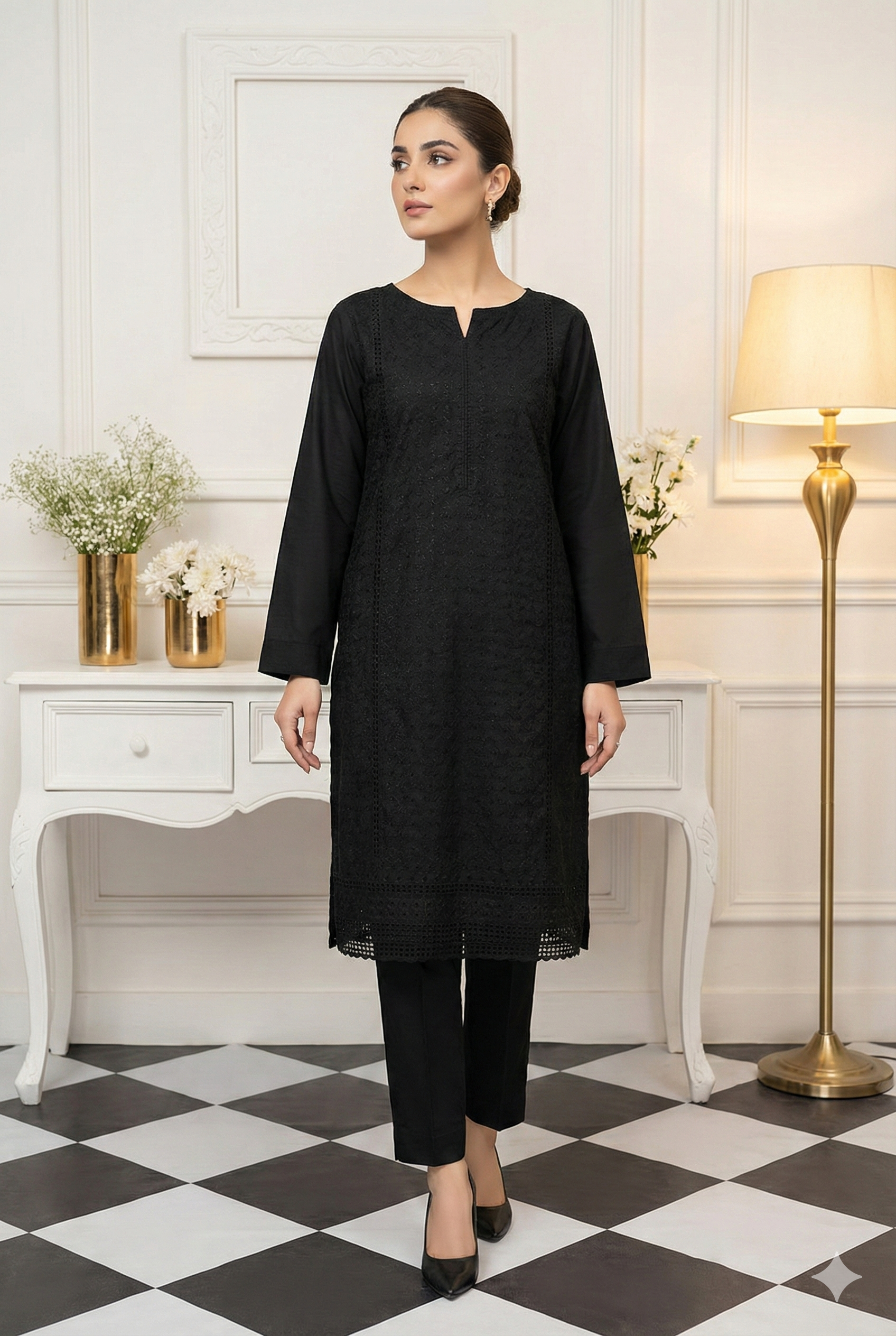 MAHOOR – 2-Piece Embroidered Cambric suit