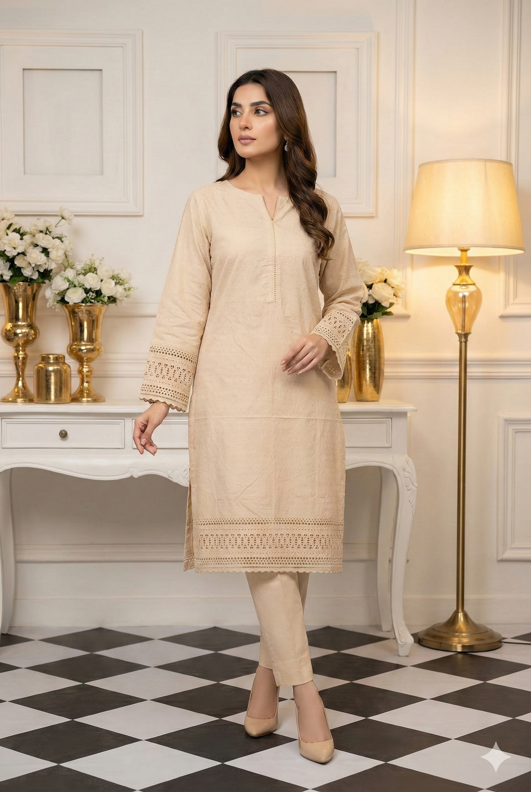 MAHOOR – 2-Piece Embroidered Cambric suit