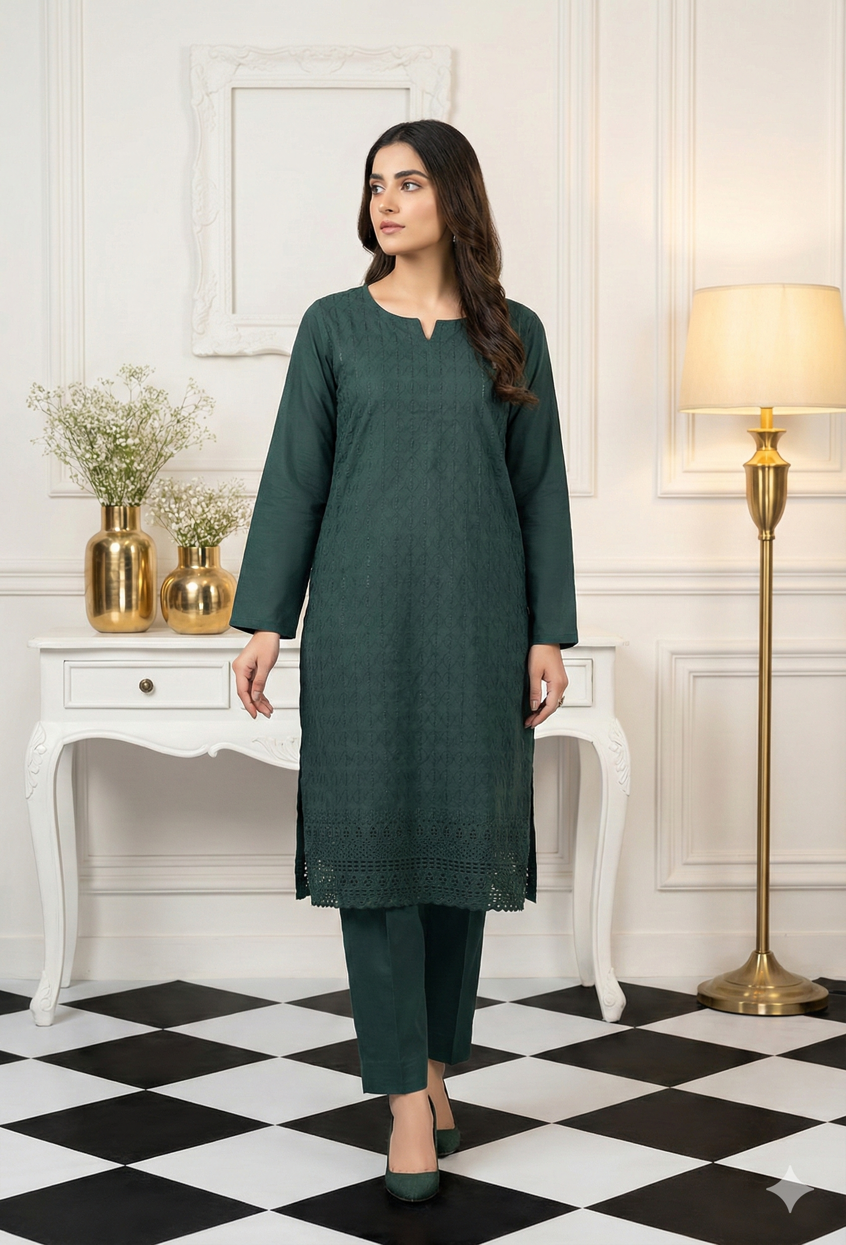 MAHOOR – 2-Piece Embroidered Cambric suit