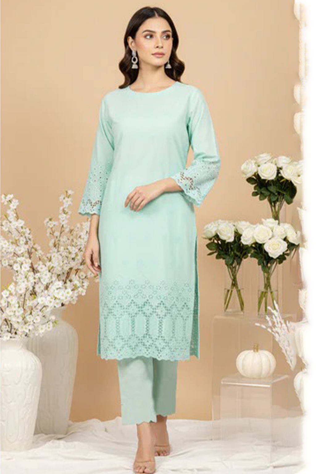 MAHOOR – 2-Piece Lazercut Embroided  Suit