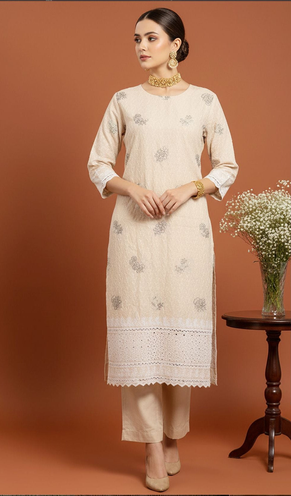MAHOOR – 2-Piece Cambric Chikankari Suit
