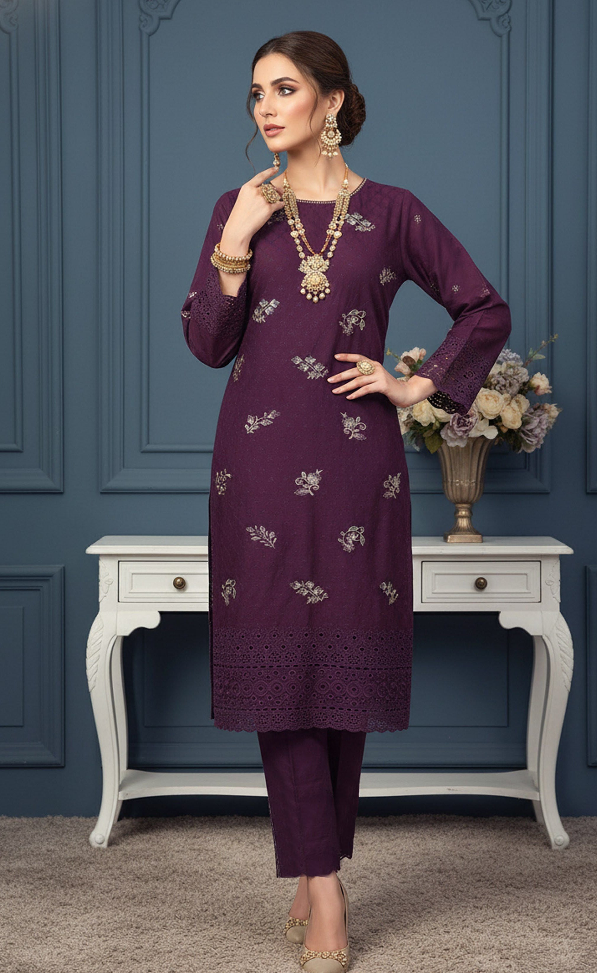 MAHOOR – 2-Piece Cambric Chikankari Suit