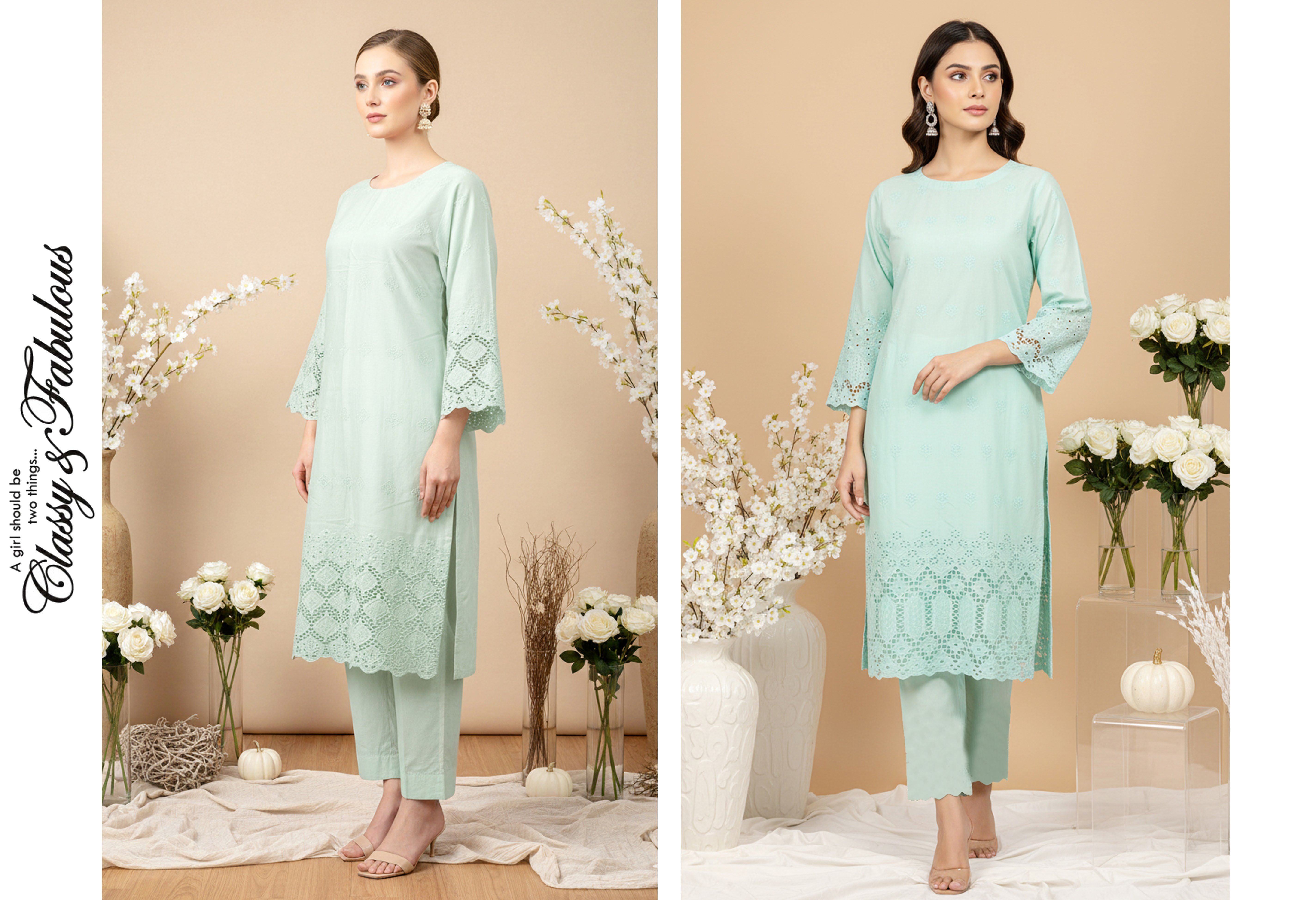MAHOOR – 2-Piece Lazercut Embroided  Suit