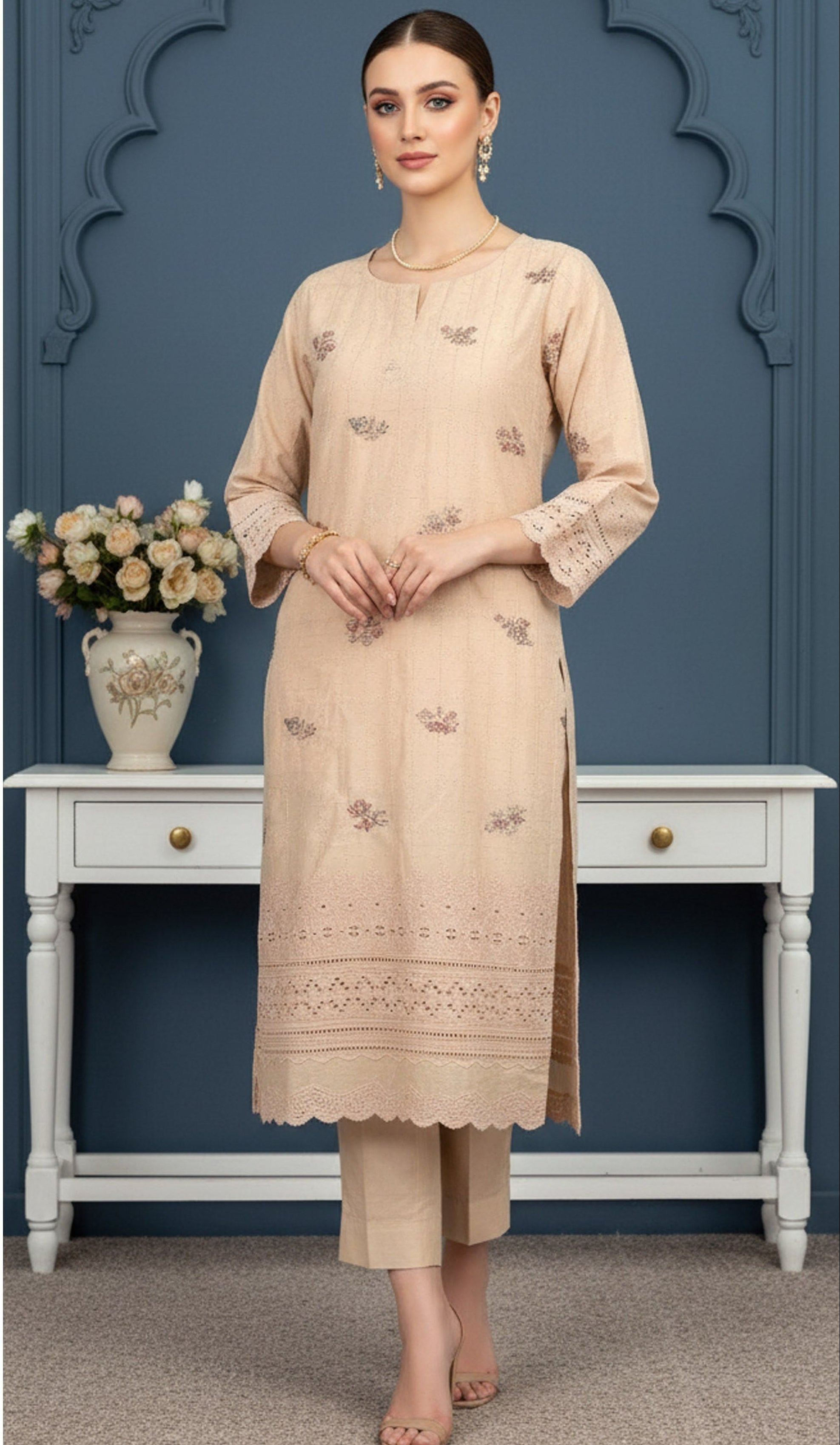 MAHOOR – 2-Piece Cambric Chikankari Suit