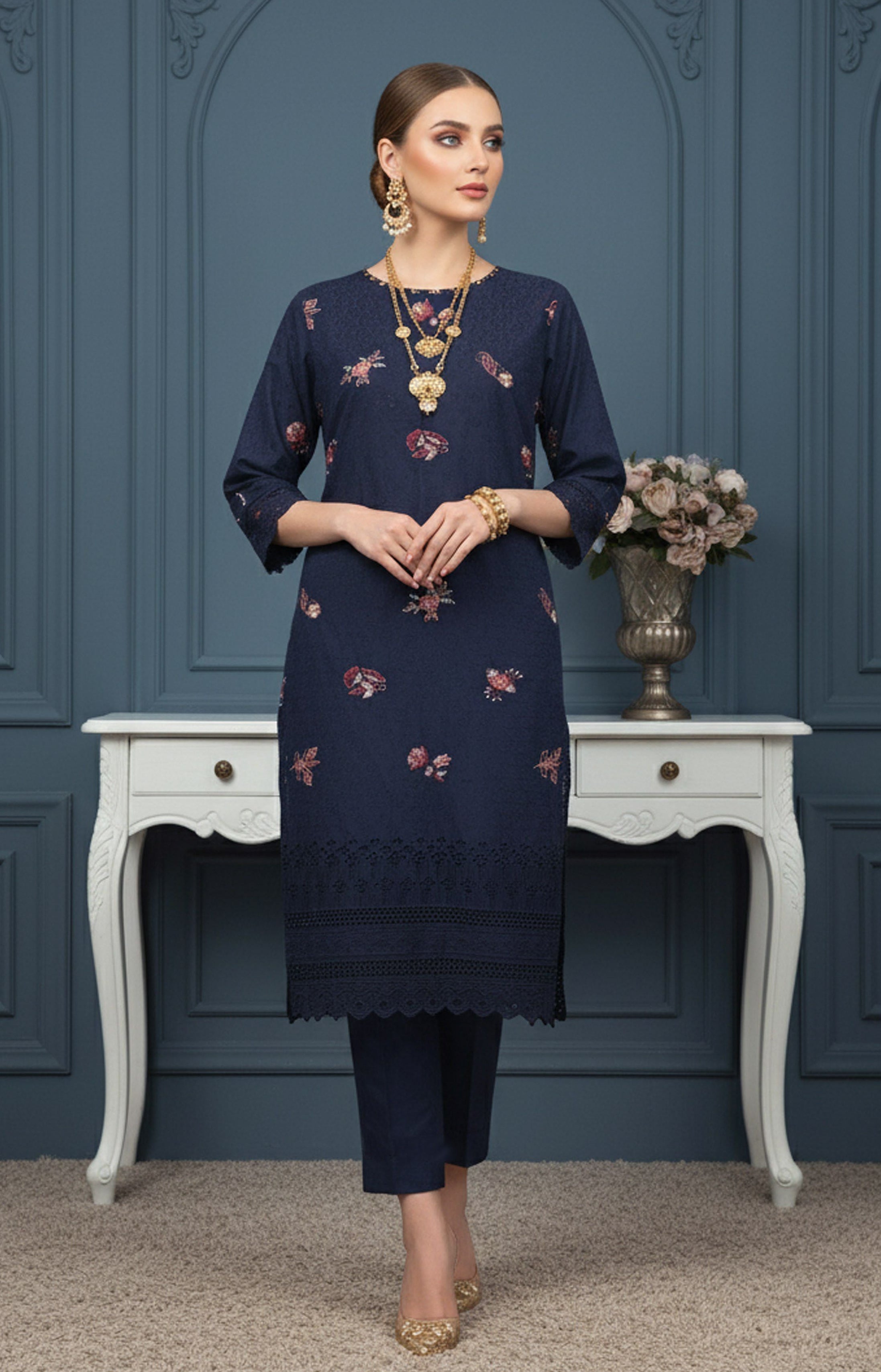 MAHOOR – 2-Piece Cambric Chikankari Suit