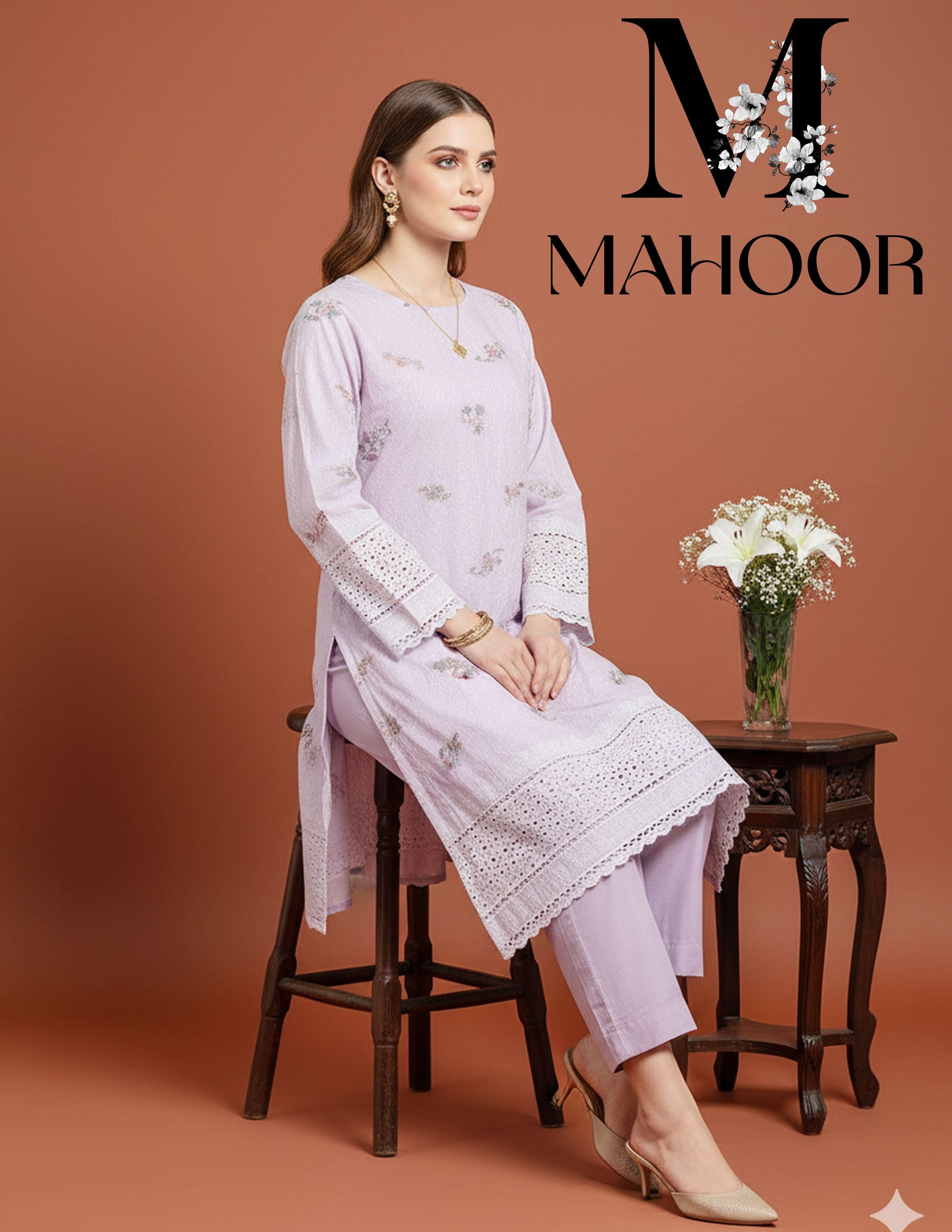 MAHOOR – 2-Piece Cambric Chikankari Suit