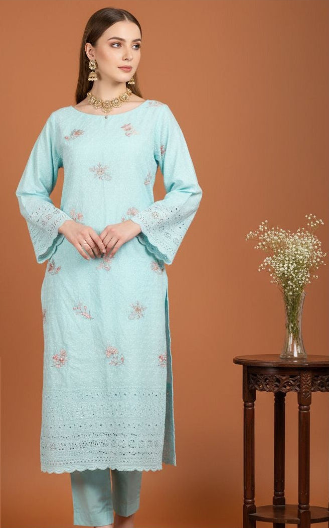 MAHOOR – 2-Piece Cambric Chikankari Suit
