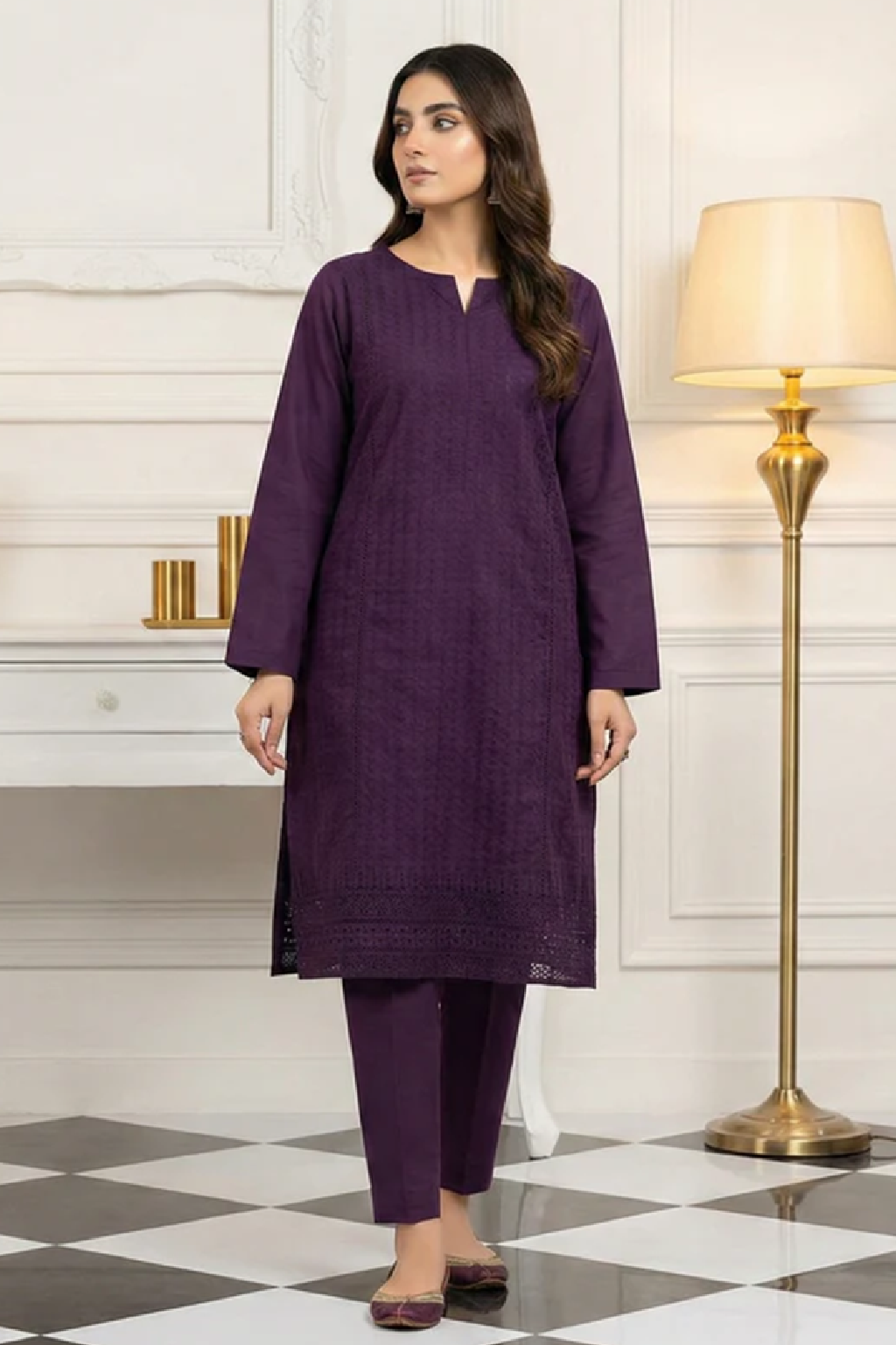 MAHOOR – 2-Piece Embroidered Cambric suit