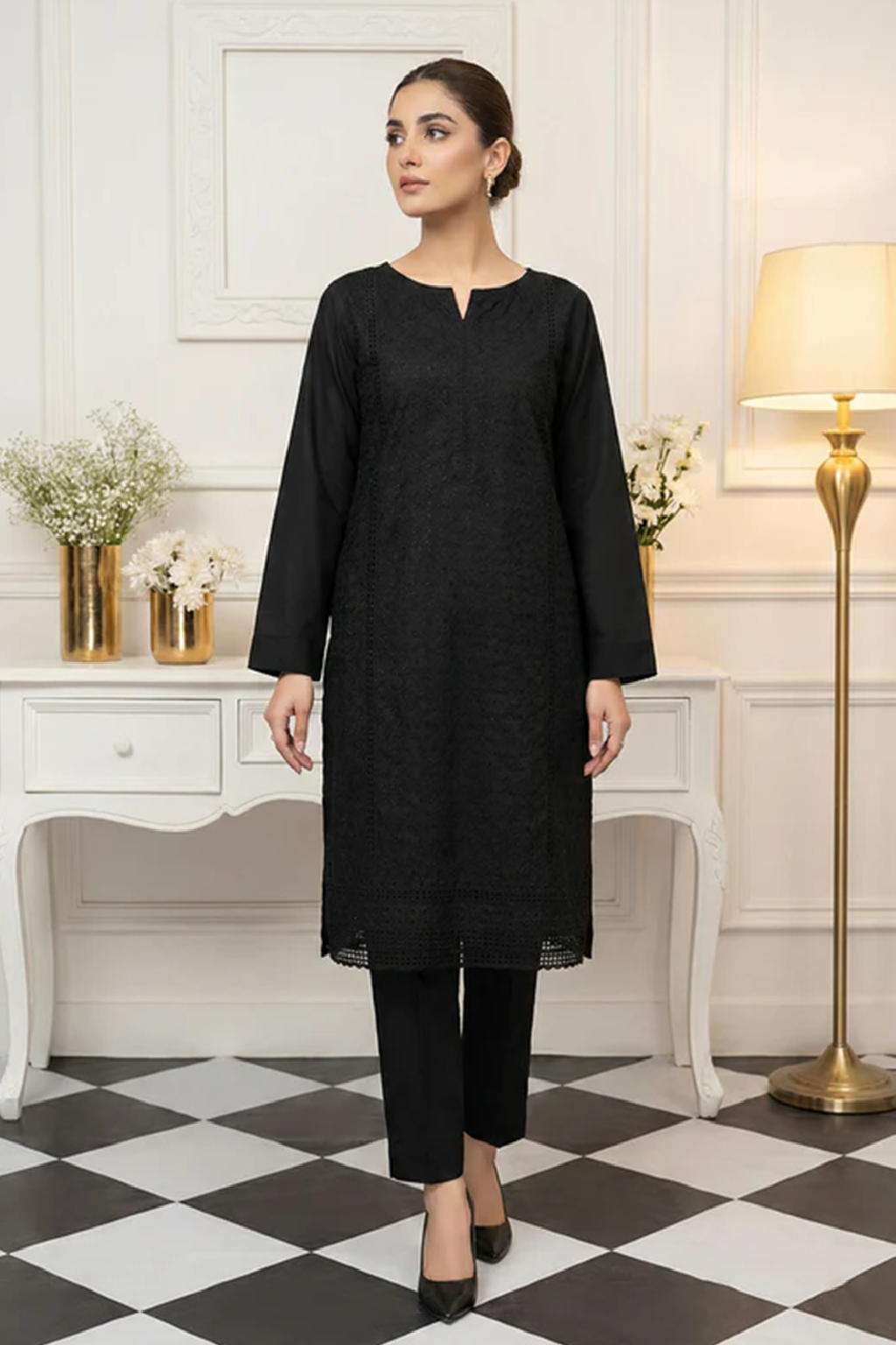 MAHOOR – 2-Piece Embroidered Cambric suit