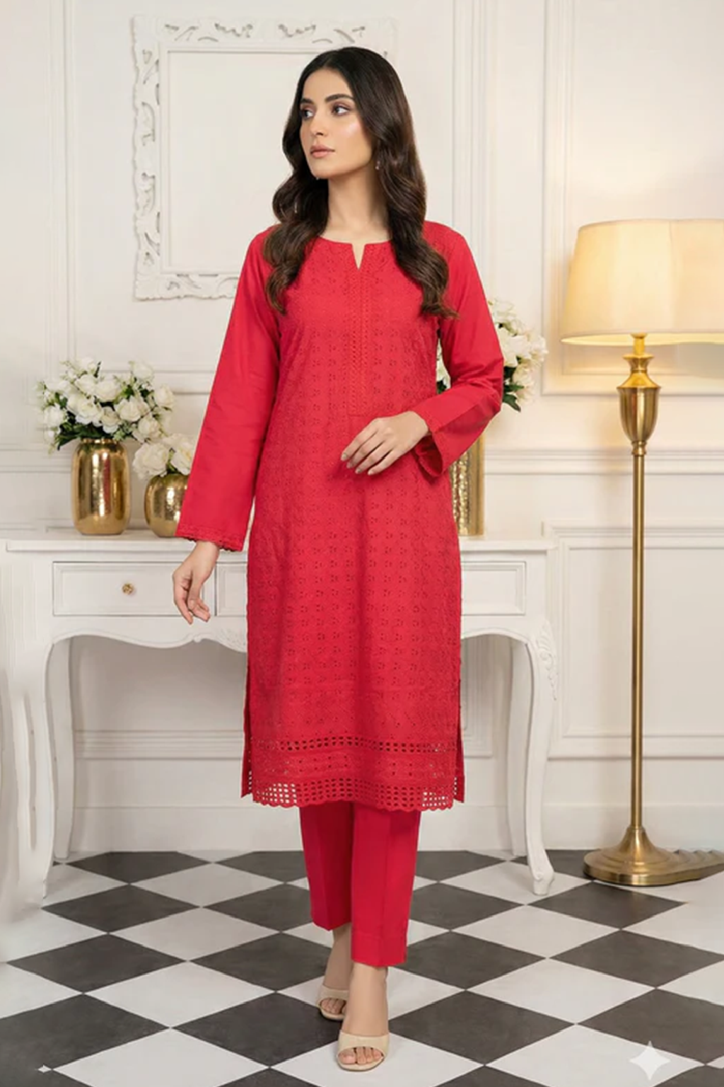 MAHOOR – 2-Piece Embroidered Cambric suit