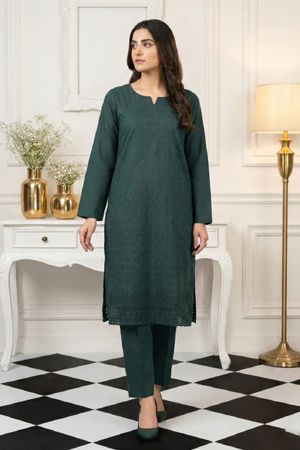 MAHOOR – 2-Piece Embroidered Cambric suit