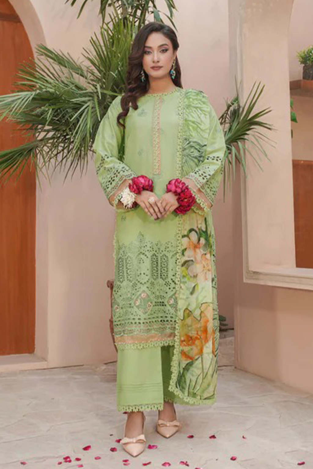 MAHOOR - Lawn 3 Piece Suit Pistachio Green