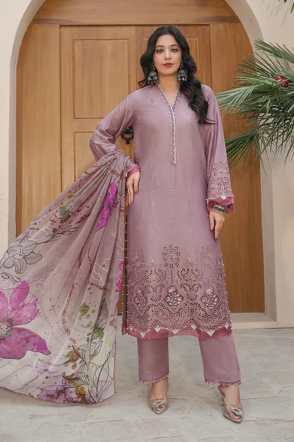 MAHOOR - Lawn 3 Piece Suit Soft Mauve