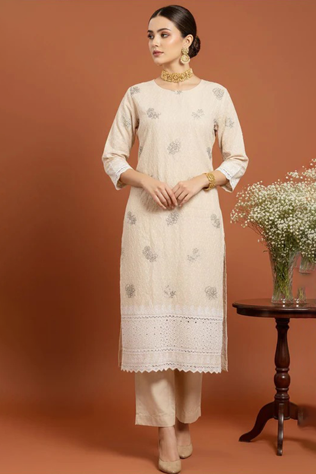 MAHOOR – 2-Piece Cambric Chikankari Suit
