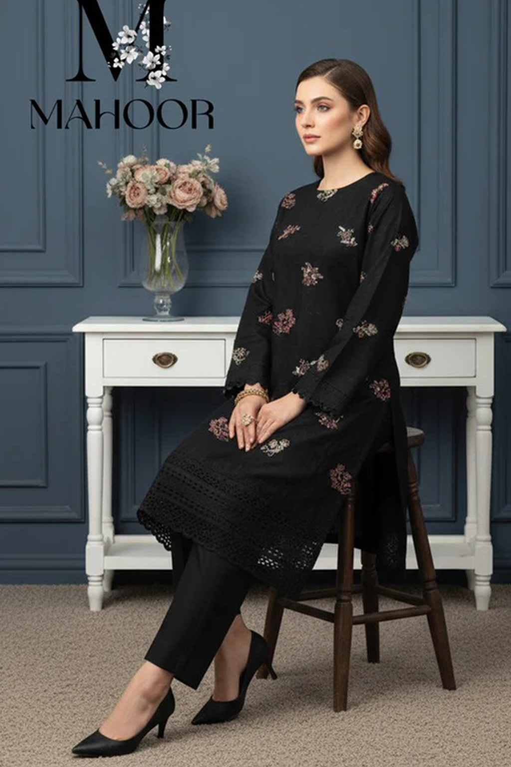 MAHOOR – 2-Piece Cambric Chikankari Suit