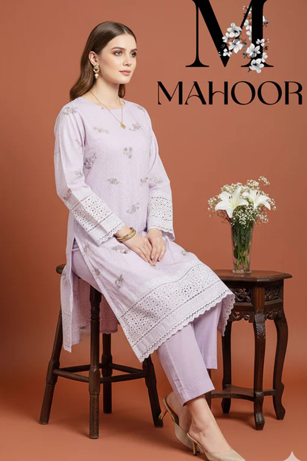 MAHOOR – 2-Piece Cambric Chikankari Suit