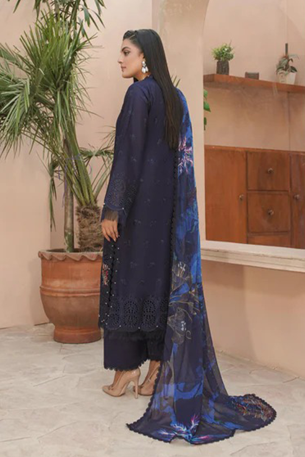 MAHOOR - Lawn 3 Piece Suit Sapphire Blue