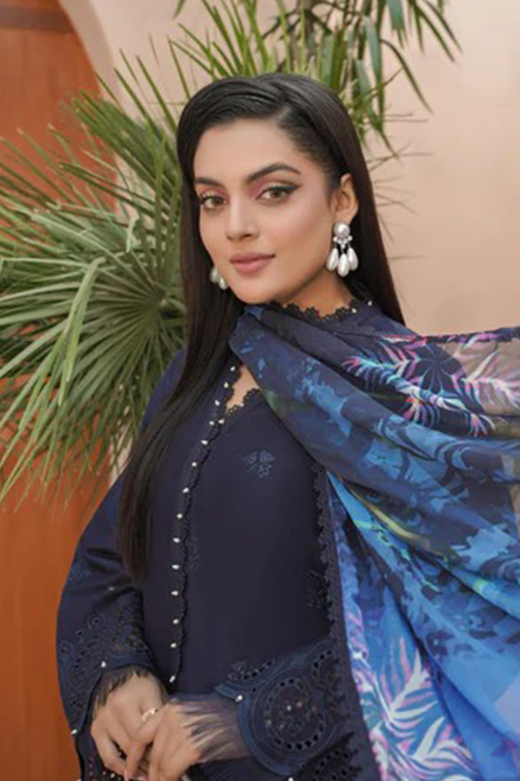 MAHOOR - Lawn 3 Piece Suit Sapphire Blue