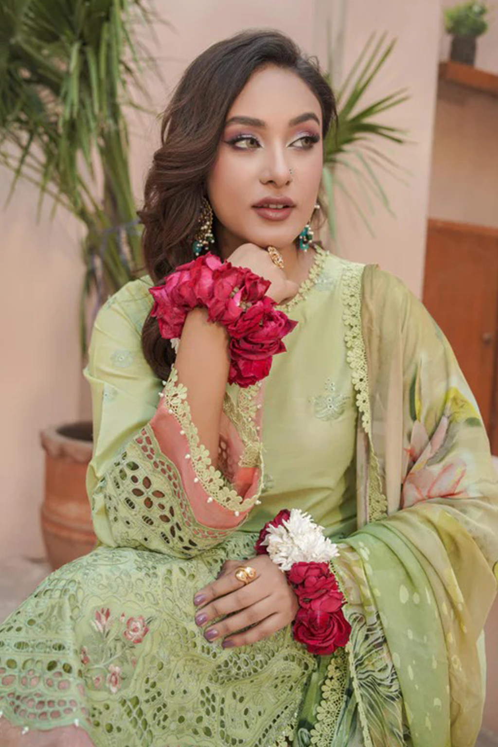 MAHOOR - Lawn 3 Piece Suit Pistachio Green